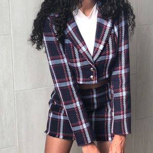 Two piece blazer and skirt set